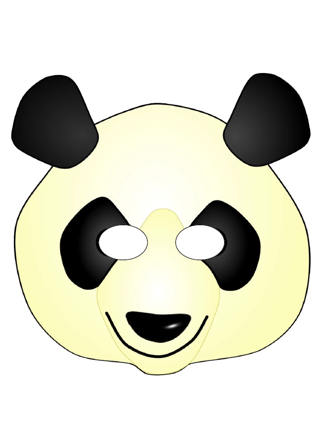 çocuklar için hazır kağıttan Panda maskesi şablonu